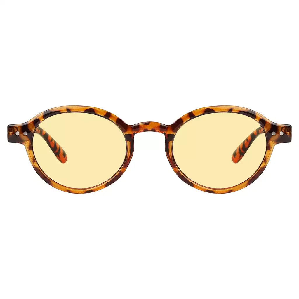 Oval Round Yellow Tinted Blue Light Blocking Reading Glasses For Women