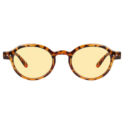 Oval Round Yellow Tinted Blue Light Blocking Reading Glasses For Women