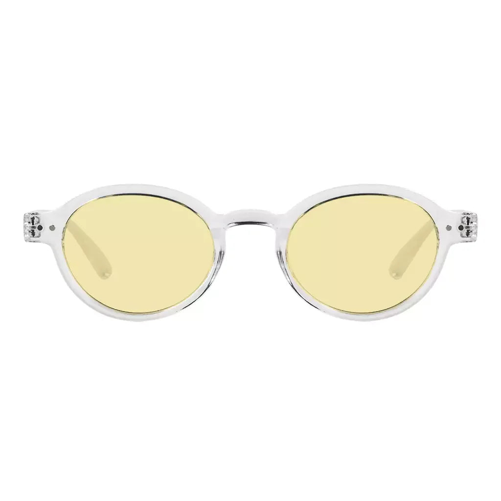 Oval Round Yellow Tinted Blue Light Blocking Reading Glasses For Women