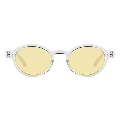 Oval Round Yellow Tinted Blue Light Blocking Reading Glasses For Women