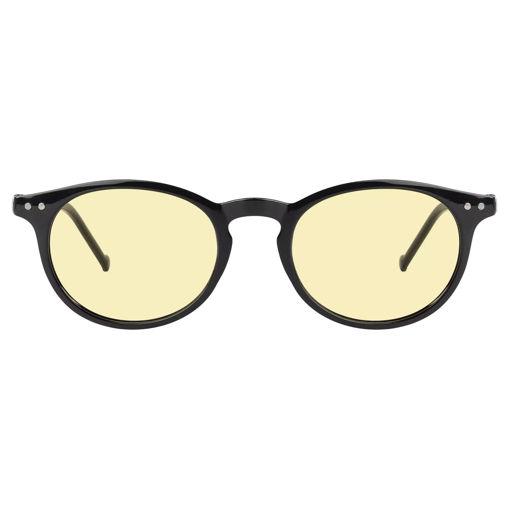 Oval Round Yellow Tinted Blue Light Blocking Eyeglasses For Women