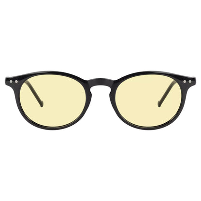 Oval Round Yellow Tinted Blue Light Blocking Eyeglasses For Women