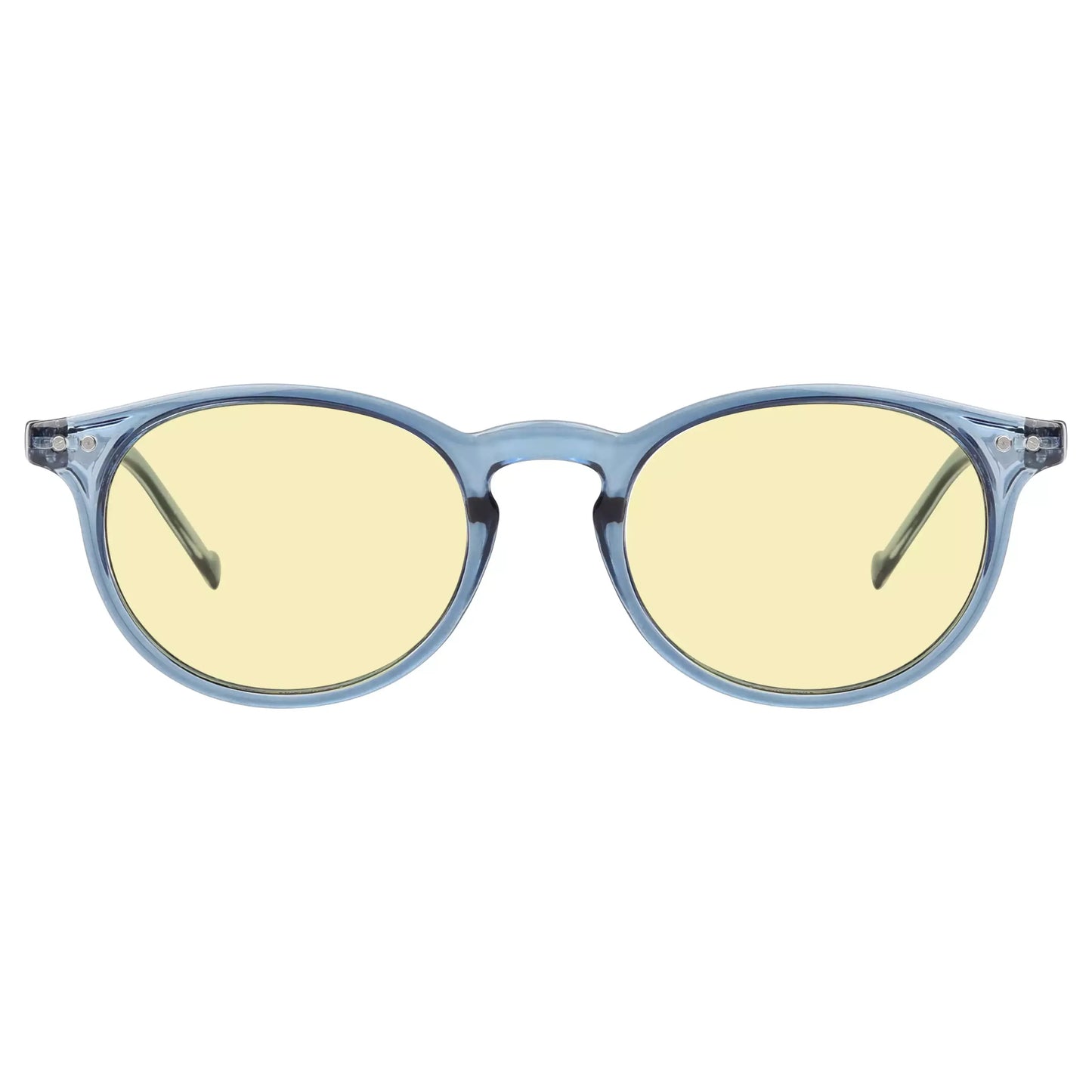 Oval Round Yellow Tinted Blue Light Blocking Eyeglasses For Women