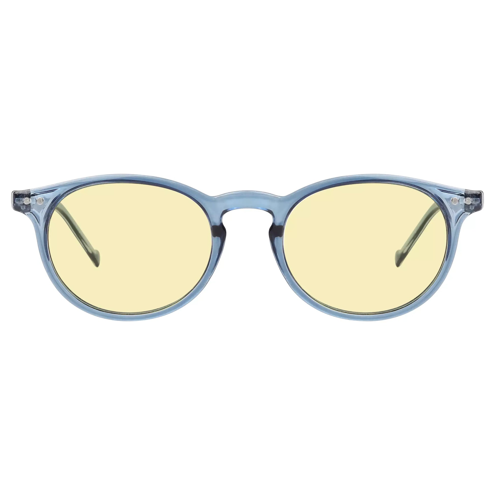 Oval Round Yellow Tinted Blue Light Blocking Eyeglasses For Women