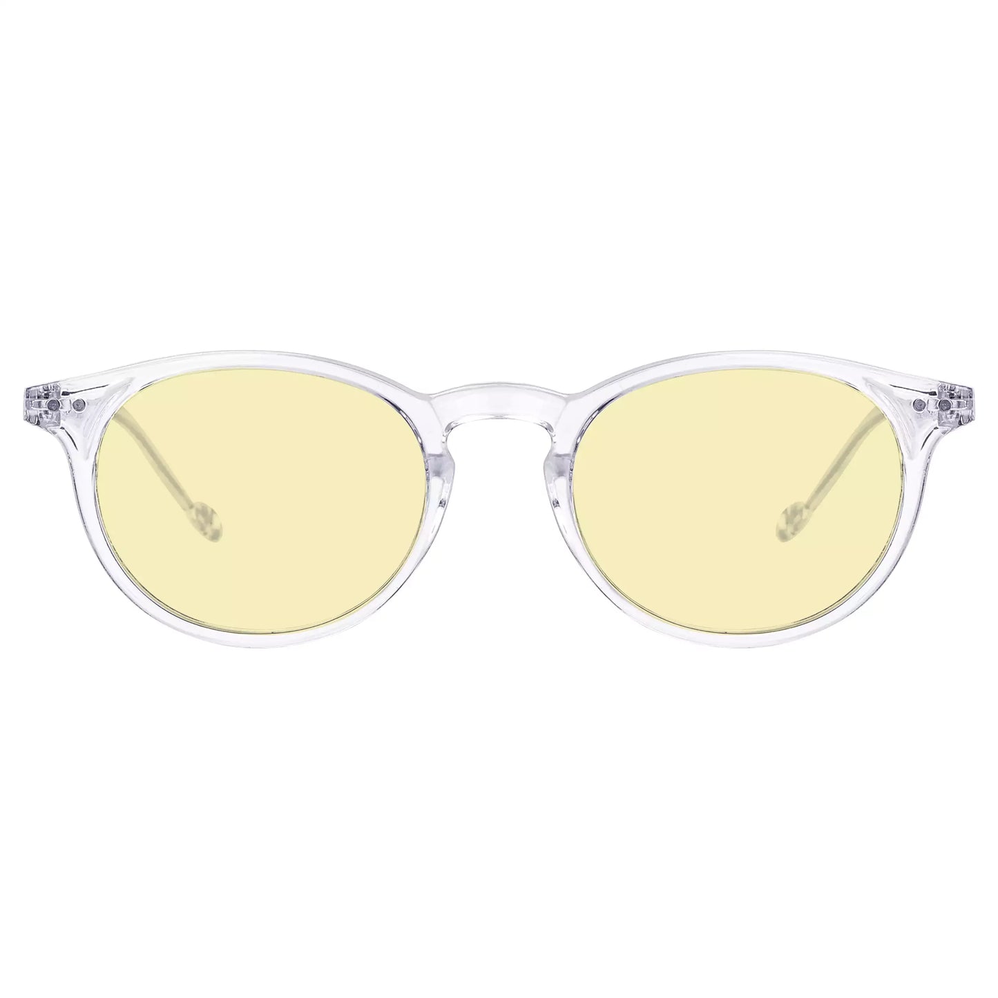 Oval Round Yellow Tinted Blue Light Blocking Eyeglasses For Women