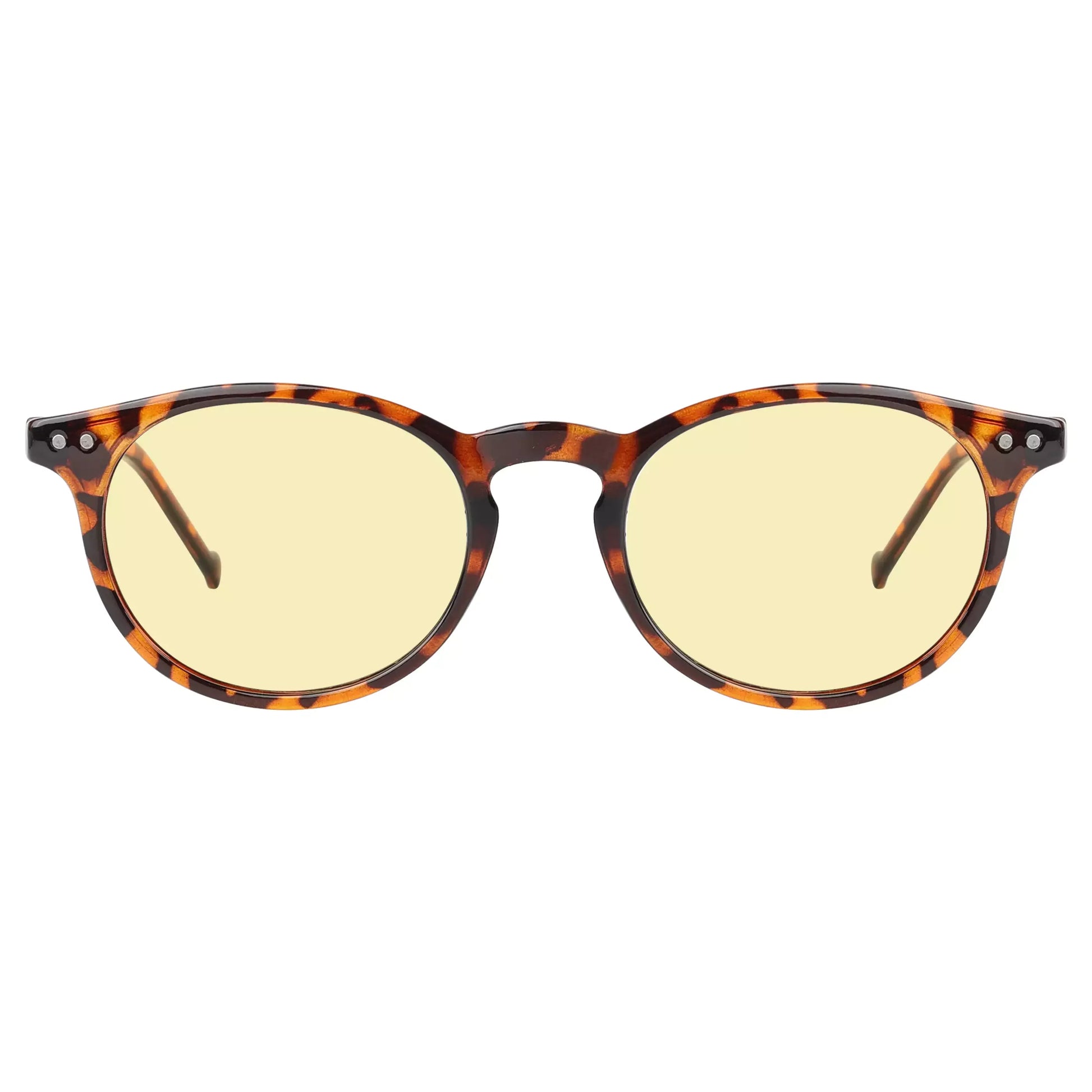 Oval Round Yellow Tinted Blue Light Blocking Eyeglasses For Women