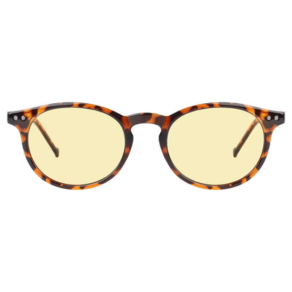 Oval Round Yellow Tinted Blue Light Blocking Eyeglasses For Women