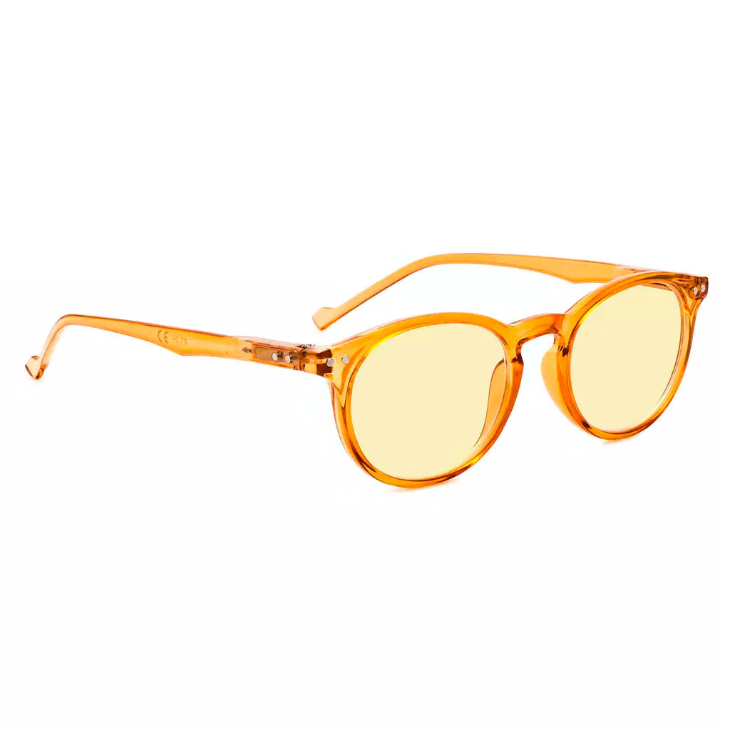 Oval Round Yellow Tinted Blue Light Blocking Eyeglasses For Women