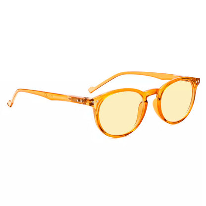 Oval Round Yellow Tinted Blue Light Blocking Eyeglasses For Women