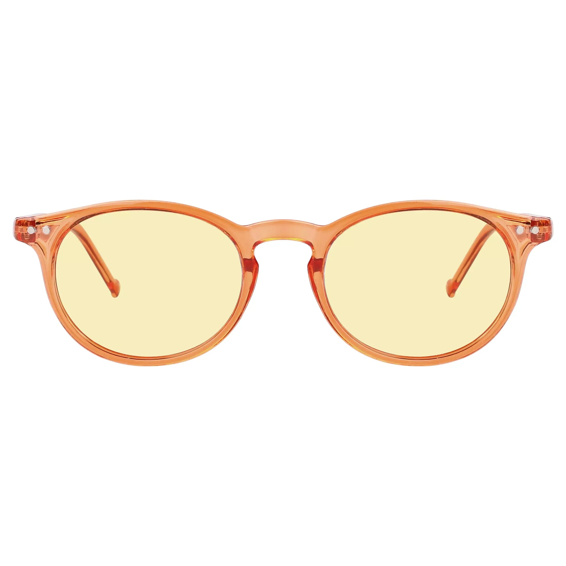 Oval Round Yellow Tinted Blue Light Blocking Eyeglasses For Women