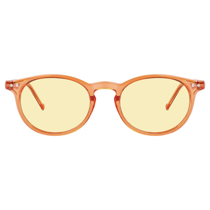 Oval Round Yellow Tinted Blue Light Blocking Eyeglasses For Women