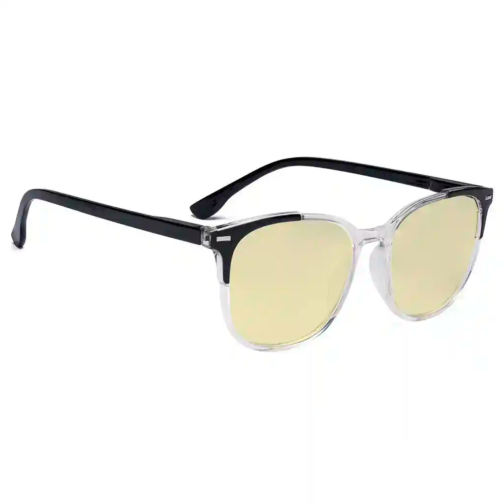 Square Blue Light Blocking Reading Glasses Yellow Tinted Women