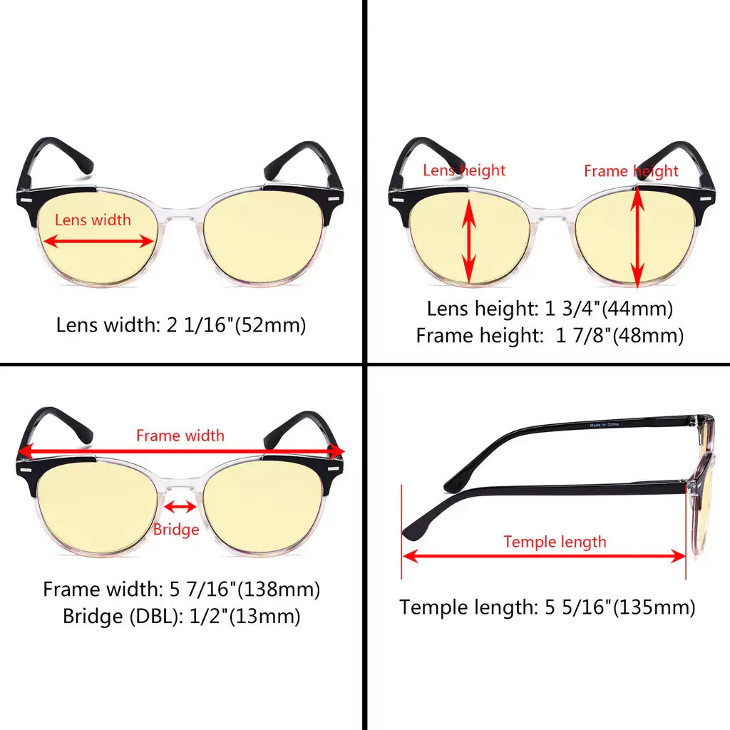 Yellow Tinted Blue Light Blocking Reading Glasses Women