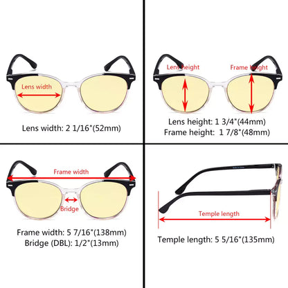Yellow Tinted Blue Light Blocking Reading Glasses Women