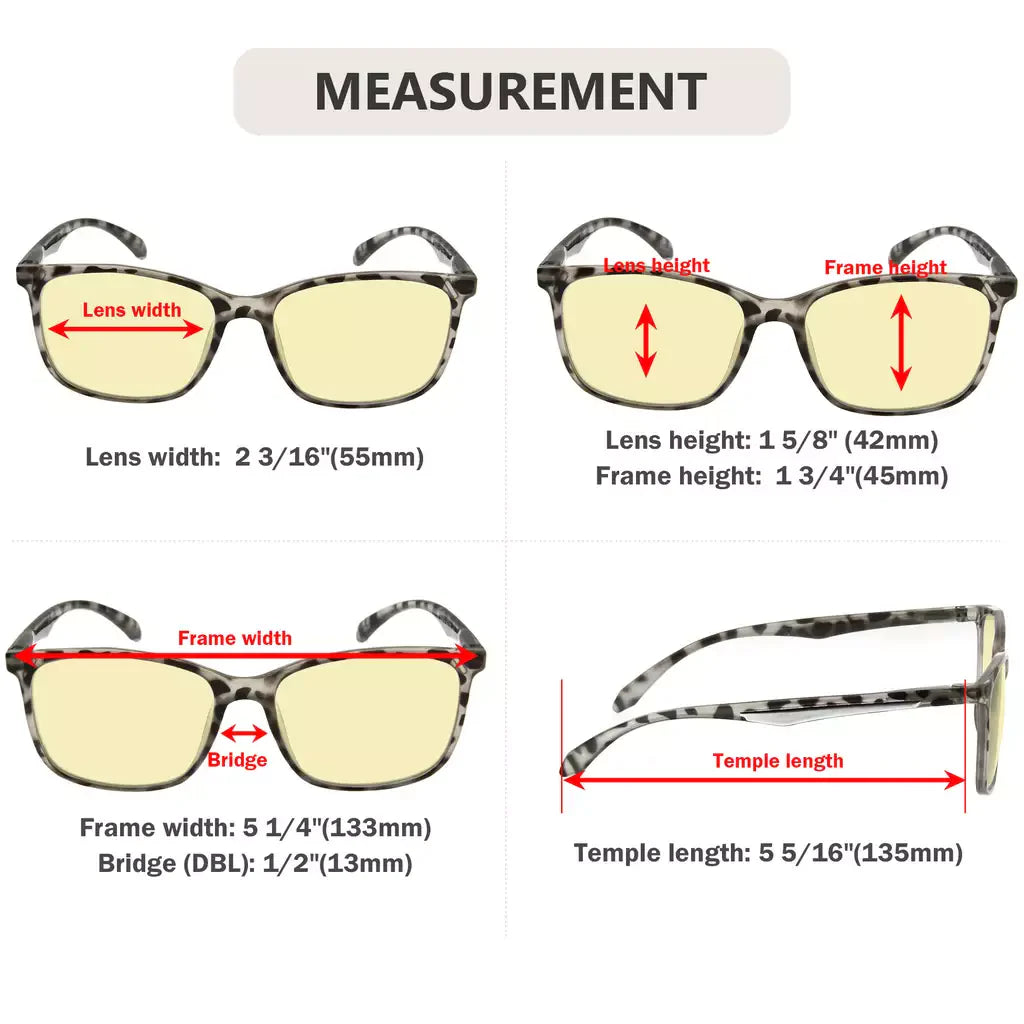 Yellow Tinted Blue Light Blocking Reading Glasses Women Men