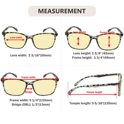 Yellow Tinted Blue Light Blocking Reading Glasses Women Men