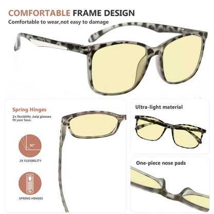 Yellow Tinted Blue Light Blocking Reading Glasses Women Men