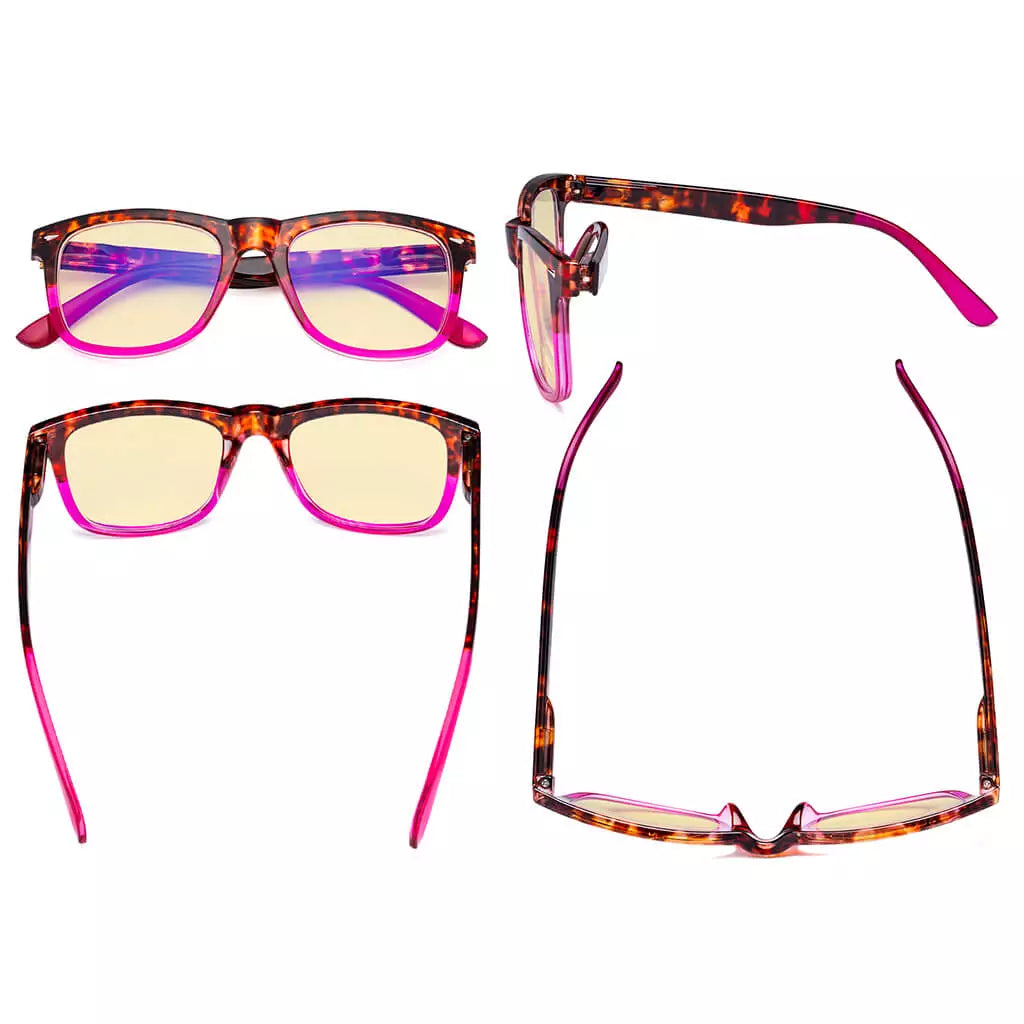 Square Blue Light Blocking Reading Glasses Women Men