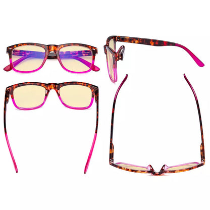 Square Blue Light Blocking Reading Glasses Women Men