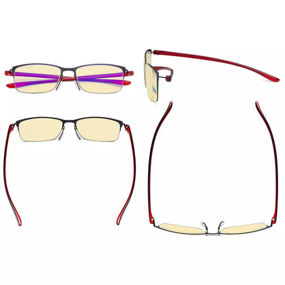 Metal Half-rim Blue Light Blocking Glasses Women Men