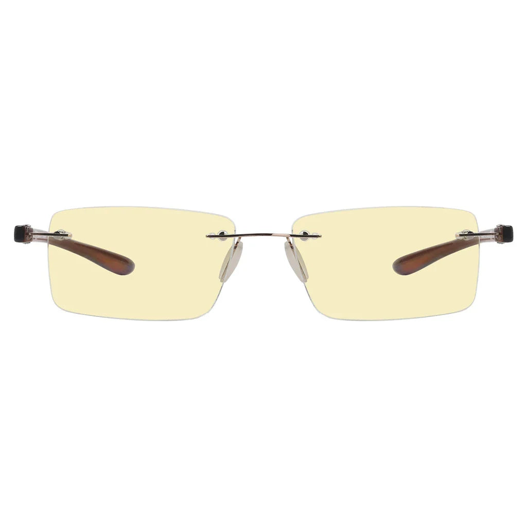 Rimless Yellow Tinted Blue Light Blocking Reading Glasses Women Men