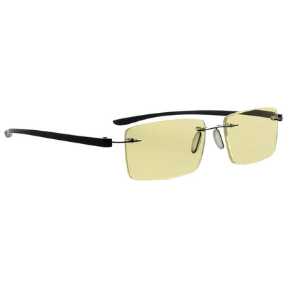 Rimless Yellow Tinted Blue Light Blocking Reading Glasses Women Men