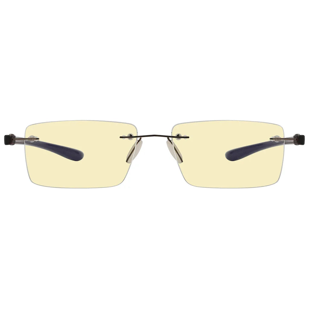 Rimless Yellow Tinted Blue Light Blocking Reading Glasses Women Men