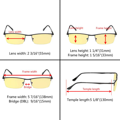 Half Rim Blue Light Blocking Reading Glasses Women Men