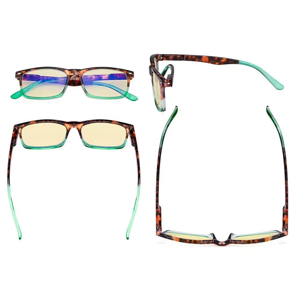 Yellow Tinted Blue Light Blocking Reading Glasses Women