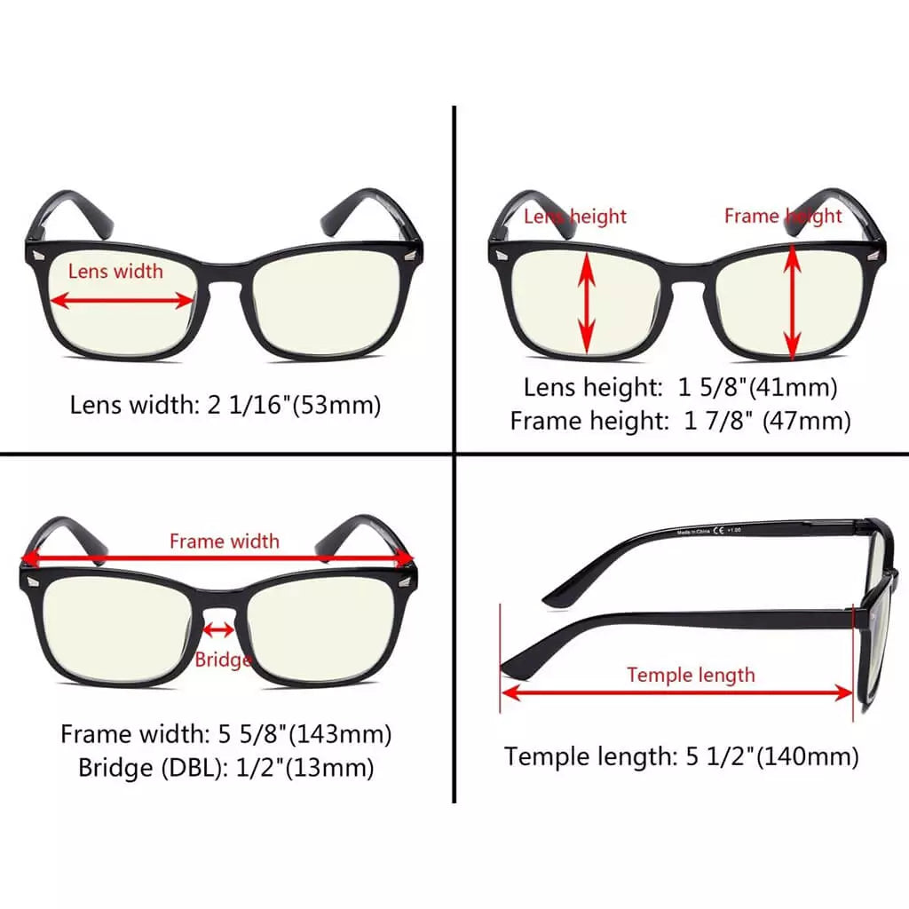 Stylish Blue Light Blocking Reading Glasses Women Men