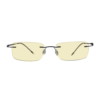 Rimless Yellow Tinted Blue Light Blocking Reading Glasses Women Men