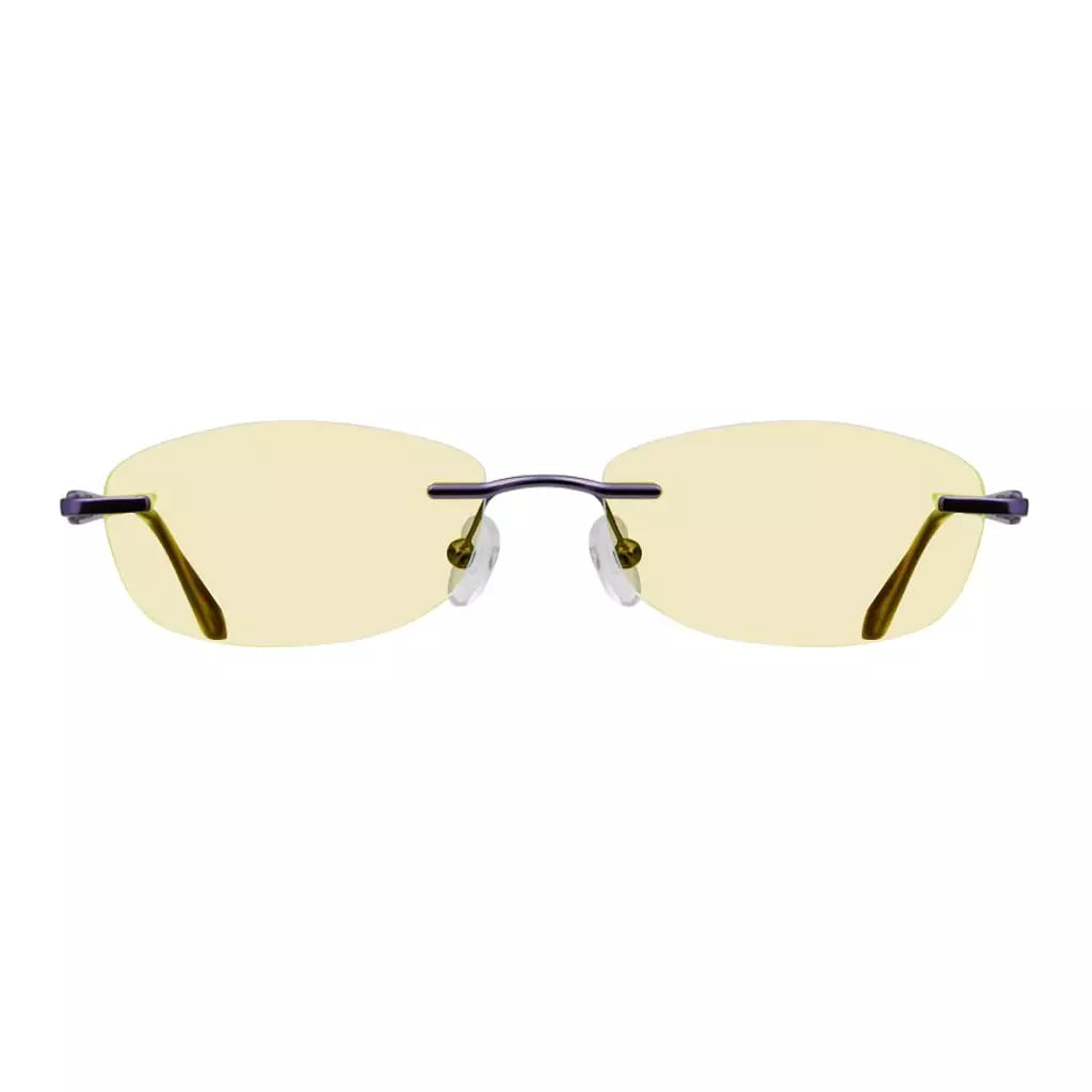 Rimless Yellow Tinted Blue Light Blocking Reading Glasses Women Men