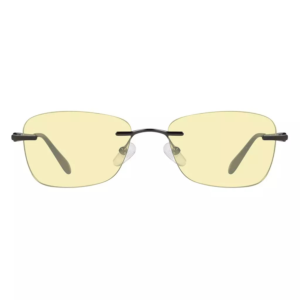 Rimless Yellow Tinted Blue Light Blocking Reading Glasses Women Men