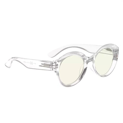 Round Oval Blue Light Blocking Reading Glasses for Women