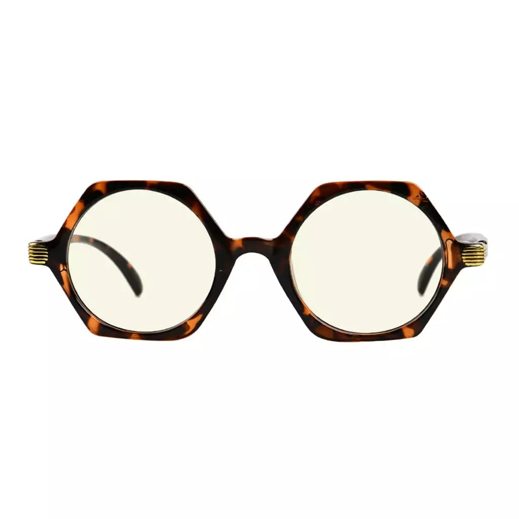 Hexagon Small Blue Light Blocking Reading Glasses for Women