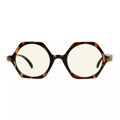 Hexagon Small Blue Light Blocking Reading Glasses for Women
