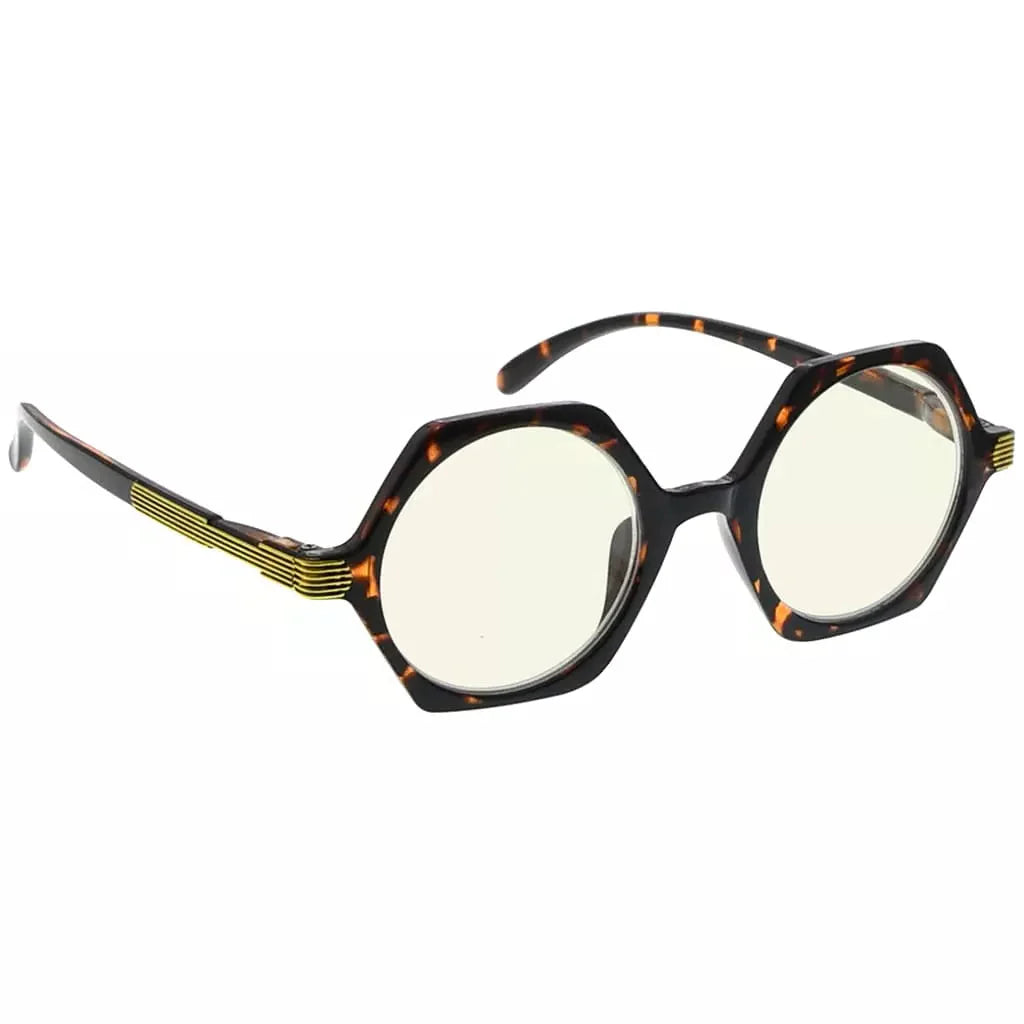 Hexagon Small Blue Light Blocking Reading Glasses for Women