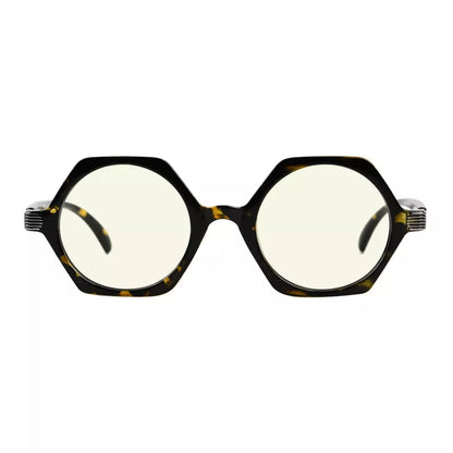 Hexagon Small Blue Light Blocking Reading Glasses for Women