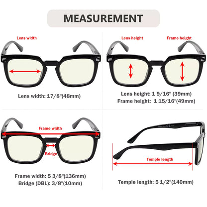 Square Blue Light Blocking Reading Glasses For Women