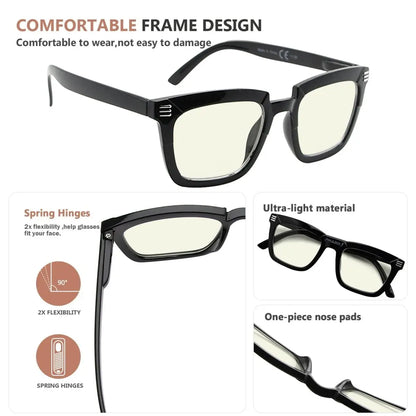 Square Blue Light Blocking Reading Glasses For Women