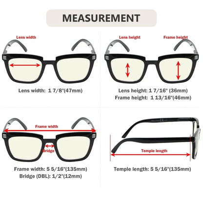 Square Blue Light Blocking Reading Glasses For Women