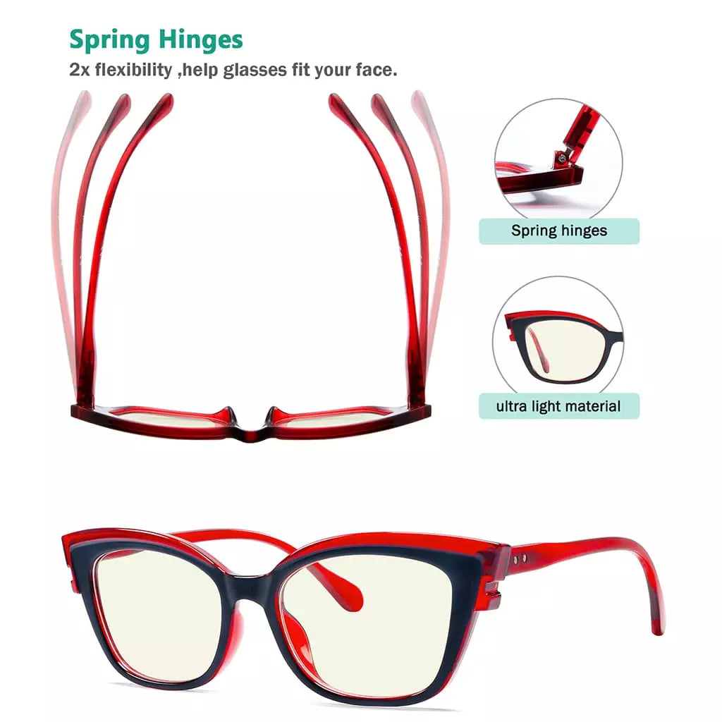 Cat Eye Blue Light Blocking Reading Glasses for Women