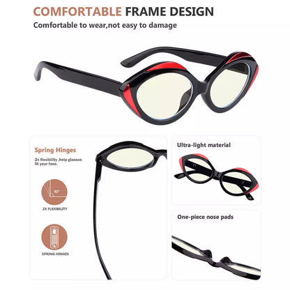 Oval Blue Light Blocking Reading Glasses for Women