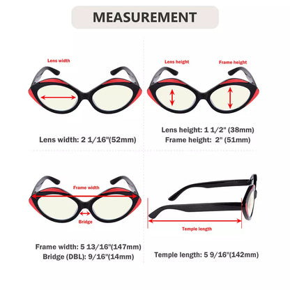 Oval Blue Light Blocking Reading Glasses for Women
