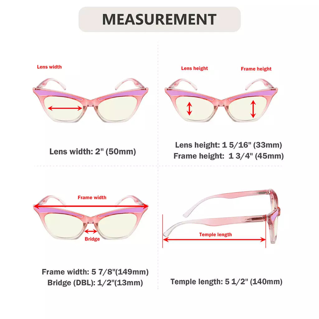 Cat-eye Blue Light Blocking Reading Glasses for Women