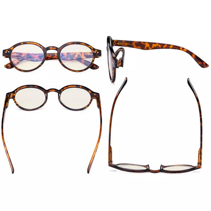 Round Blue Light Blocking Reading Glasses Women Men