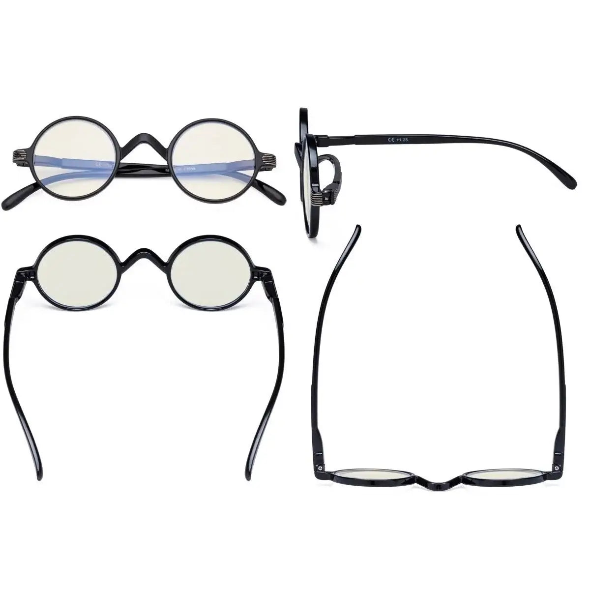 Round Blue Light Blocking Reading Glasses Women Men