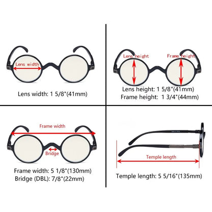 Round Blue Light Blocking Reading Glasses Women Men