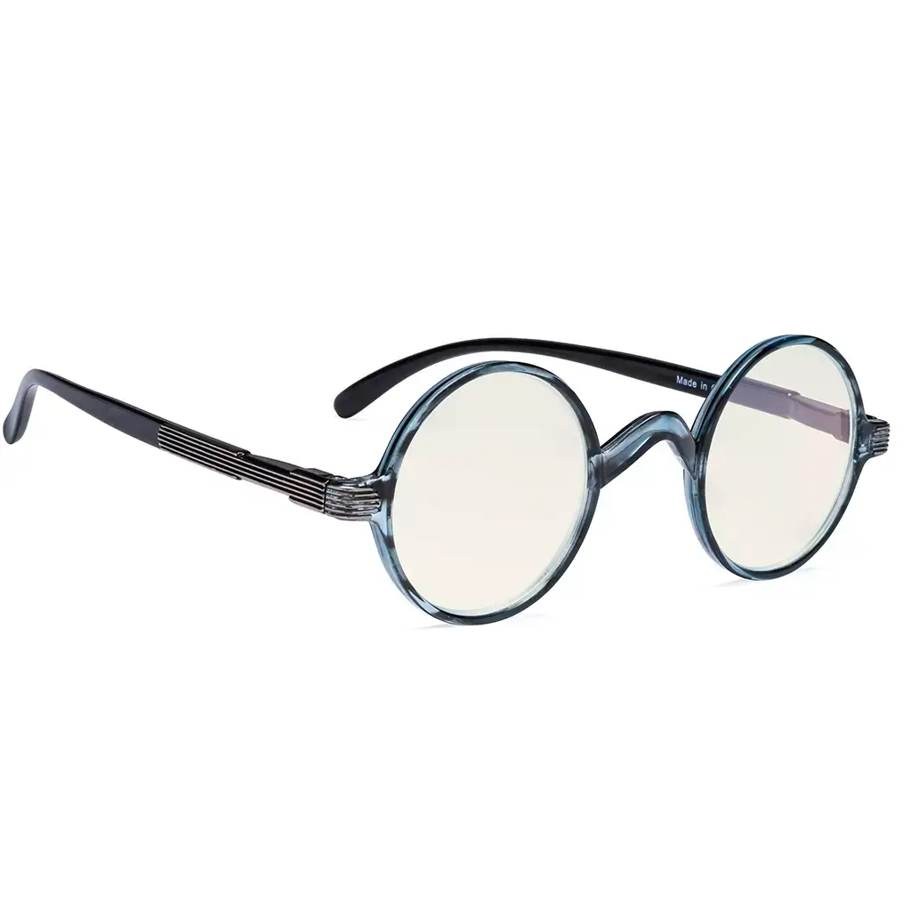 Round Blue Light Blocking Reading Glasses Women Men