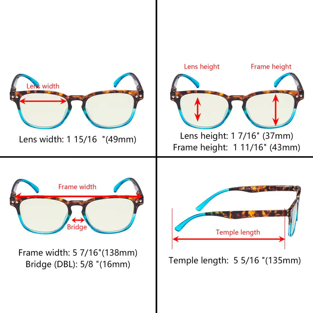 Tortoise Splicing Blue Light Blocking Reading Glasses For Women